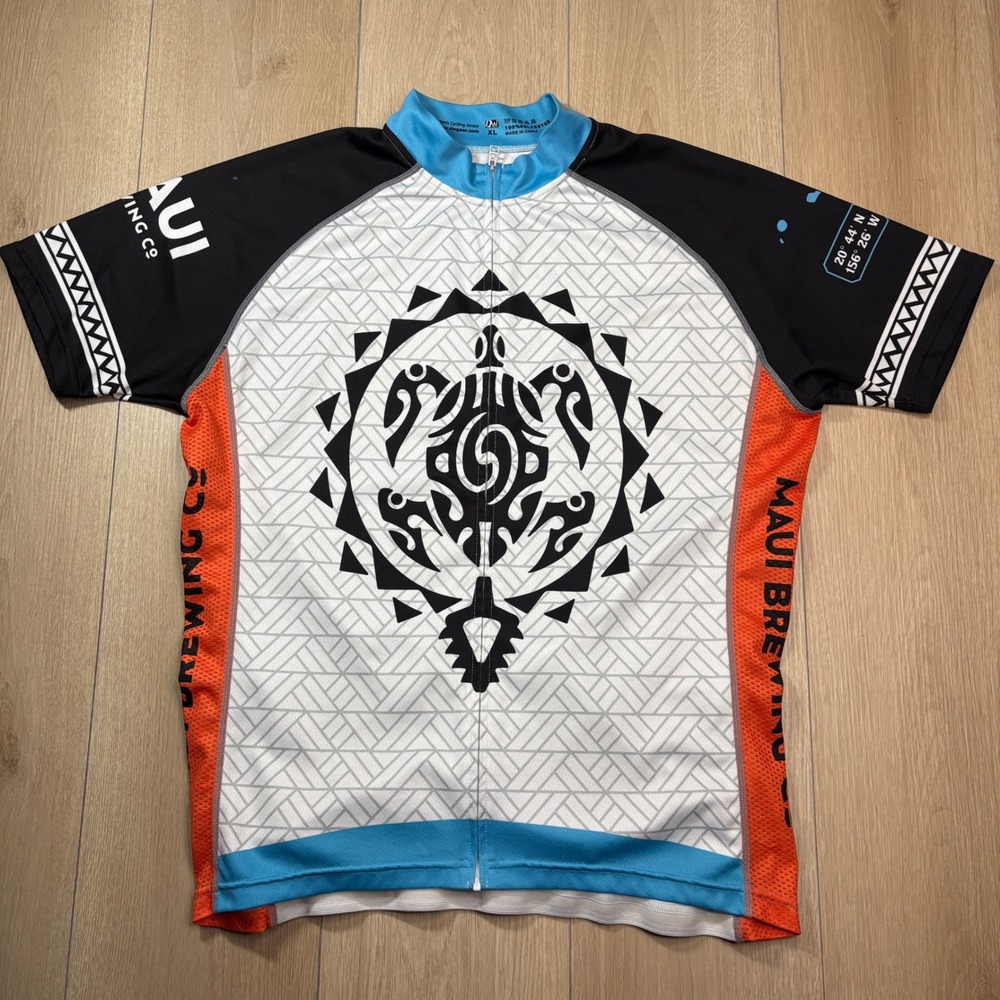 DW Gear Maui Brewing Co Cycling Jersey XL Mens Short Sleeve Turtle Full Zip